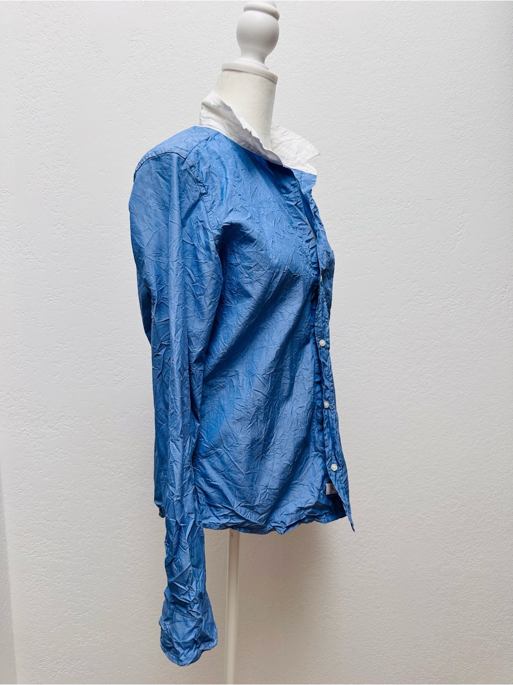 Frank & Eileen Light Blue Shirt with White Collar 100% Cotton - Picture 5 of 9